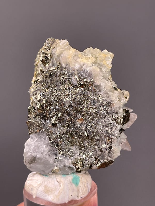 Dogtooth Calcite specimen from Daye, Hubei, China highlighting pale green and pink calcite crystals