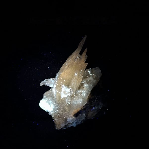 Flame-shaped translucent gypsum spray from Guizhou, China, view 2 of 6
