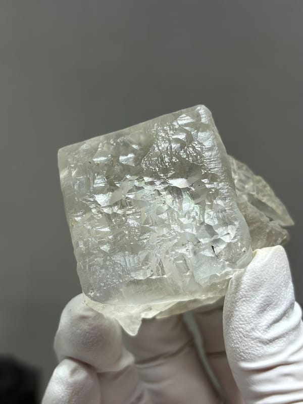 Frosted white fluorite cube from Xuebaoding, Sichuan, China, second angle