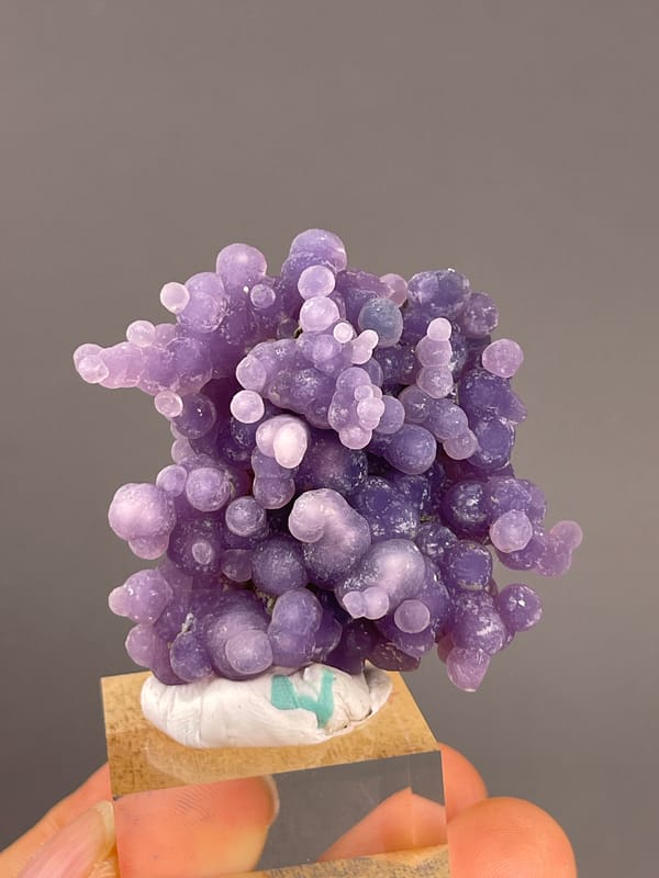 Grape Agate from Indonesia: back view showing varied purple nodule sizes.