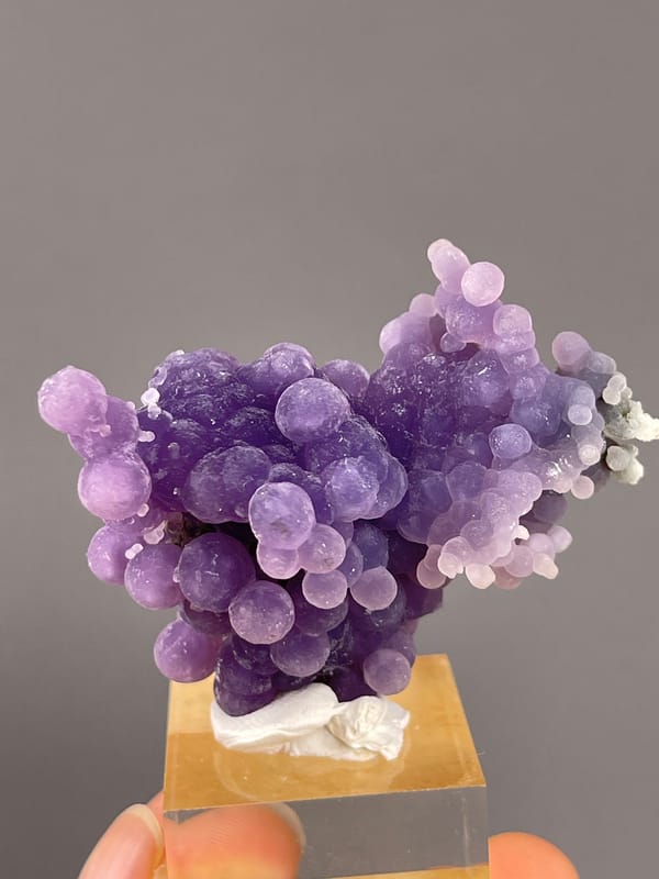 Grape Agate from Indonesia: angled view of the broad purple branching outline.