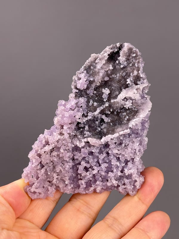 Grape Agate from Indonesia: tall profile with an open central recess.