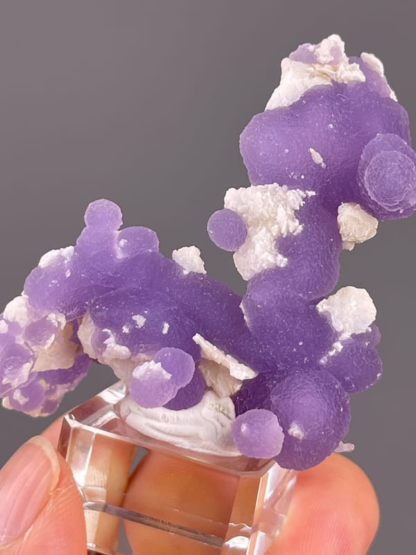 Grape Agate from Indonesia: upper purple lobe with small white accents.