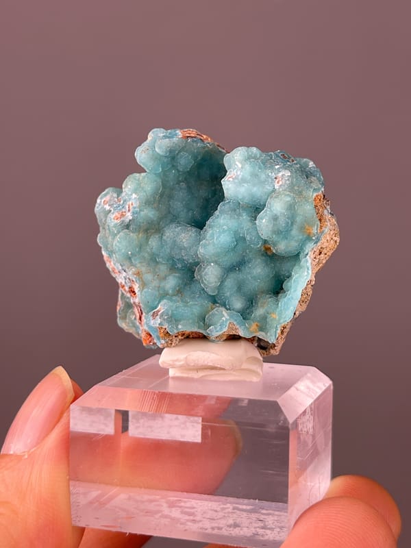Hemimorphite specimen from Yunnan, China showing sky-blue botryoidal cavity
