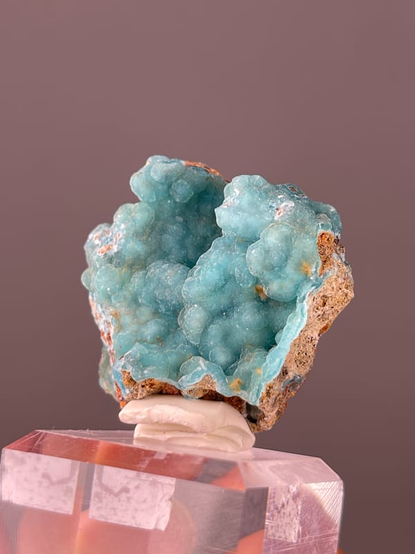 Hemimorphite specimen from Yunnan, China highlighting sky-blue botryoidal cavity
