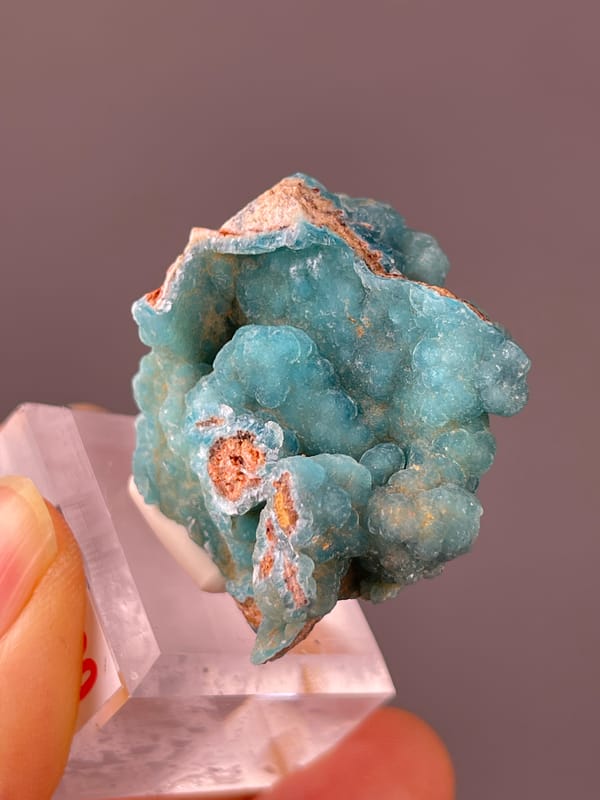 Hemimorphite specimen from Yunnan, China bearing sky-blue botryoidal cavity