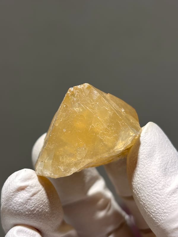 Honey-orange scheelite crystal from Xuebaoding, Sichuan, China, second angle, second view