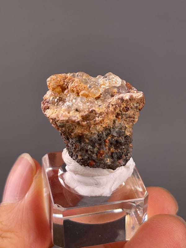 Hyalite Opal from Mexico: upper view of clear globular growths.