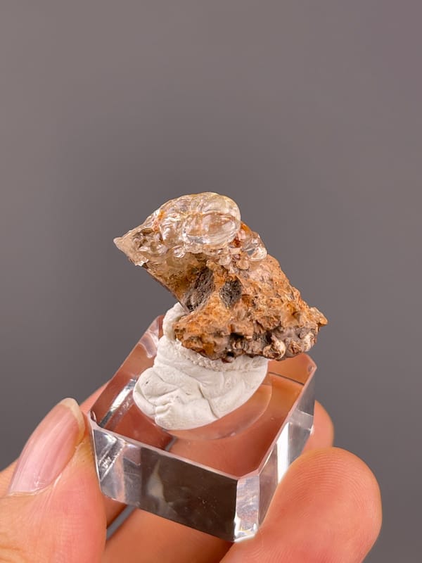Hyalite Opal from Mexico: top angle across transparent rounded forms.