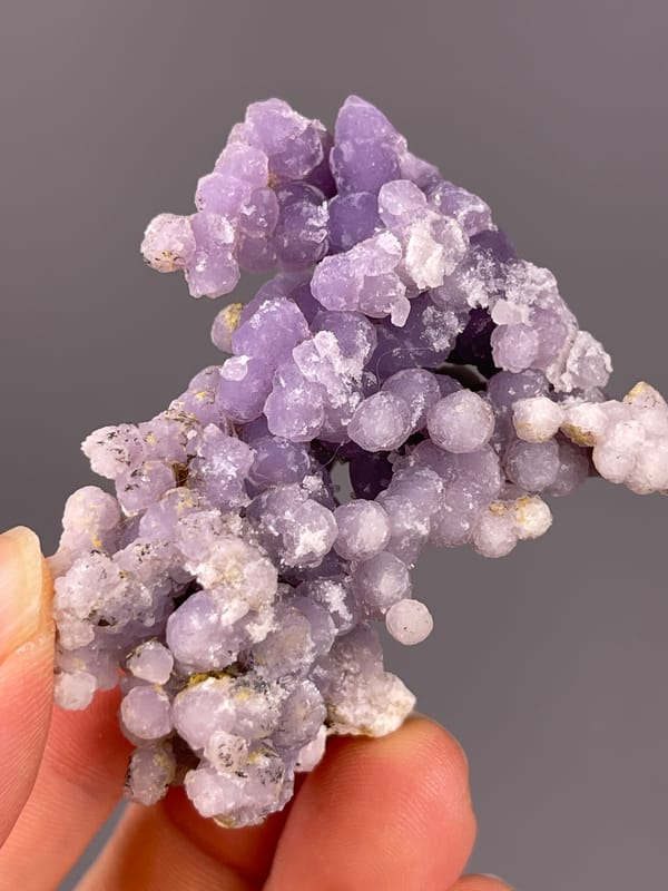Grape Agate specimen from Indonesia, characterized by lavender botryoidal chalcedony spheres