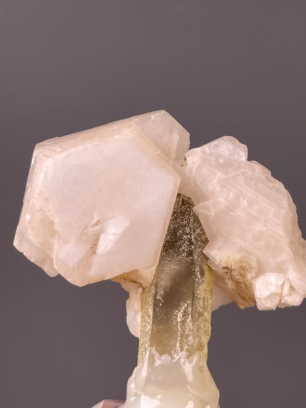 Manganese-bearing Calcite, Dong Ujimqin Banner, Inner Mongolia, China, highlighting pale pink calcite and smoky quartz