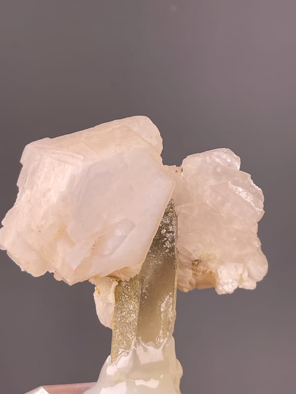 Manganese-bearing Calcite, Dong Ujimqin Banner, Inner Mongolia, China, characterized by pale pink calcite and smoky quartz