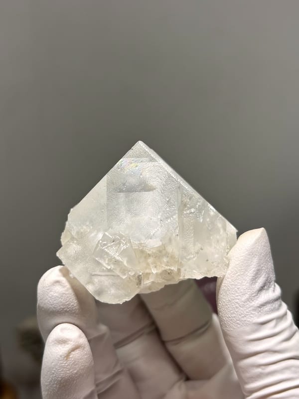 Milky white fluorite cube from Xuebaoding, Sichuan, China, second angle