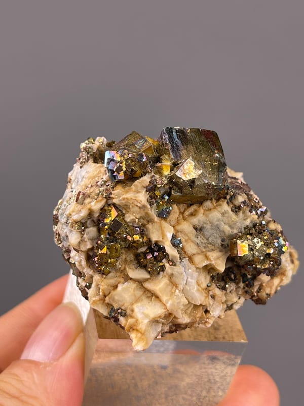 Mirror-luster Pyrite specimen from Shangbao Mine, Hunan, China, defined by brassy mirror-luster metallic crystals