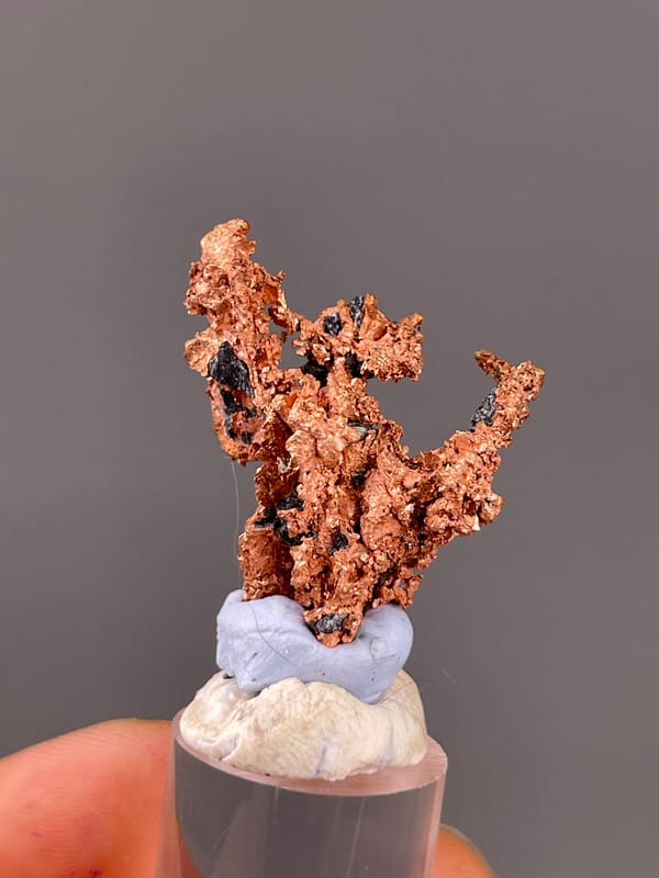 Branching copper-red metallic mass on natural native copper specimen from Jiangxi, China