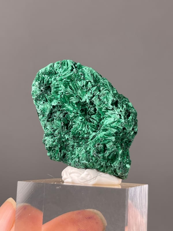 Needle-like Radiating Malachite specimen from Yangchun, Guangdong, China, defined by green radiating needle sprays