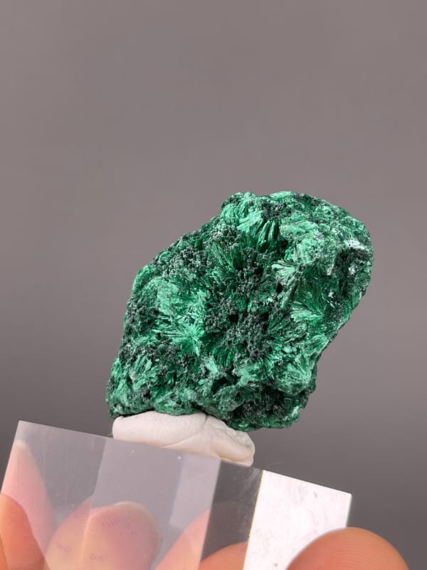 Needle-like Radiating Malachite specimen from Yangchun, Guangdong, China, characterized by green radiating needle sprays
