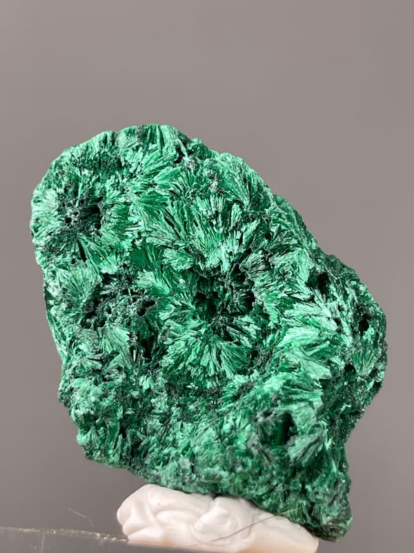 Needle-like Radiating Malachite specimen from Yangchun, Guangdong, China bearing green radiating needle sprays