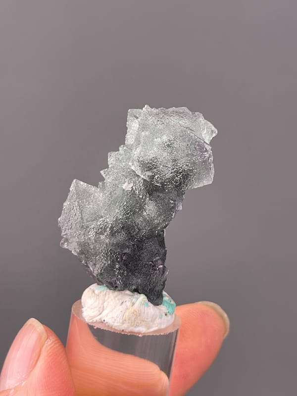 Octahedral Fluorite specimen from Sanming, Fujian, China, detailed with gray-purple fluorite with frosted faces