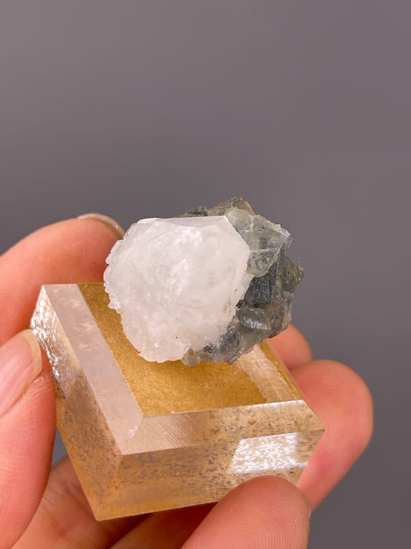 Natural Blue Fluorite with Quartz specimen from Inner Mongolia, China with octahedral crystals intergrown with clear