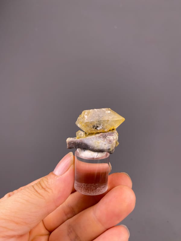 Yellow Calcite specimen from Daye, Hubei, China bearing honey-yellow calcite with cleavage