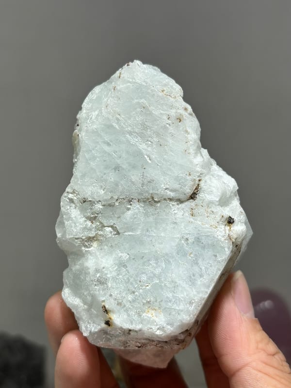Opaque aquamarine single crystal from Xuebaoding, Sichuan, China, second angle