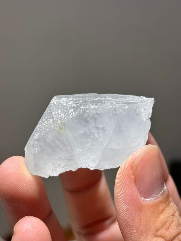 Pale blue aquamarine crystal with frosted surface from Xuebaoding, Sichuan, China, view 4 of 5