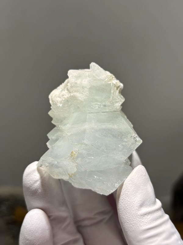 Pale blue aquamarine with stepped faces from Xuebaoding, Sichuan, China