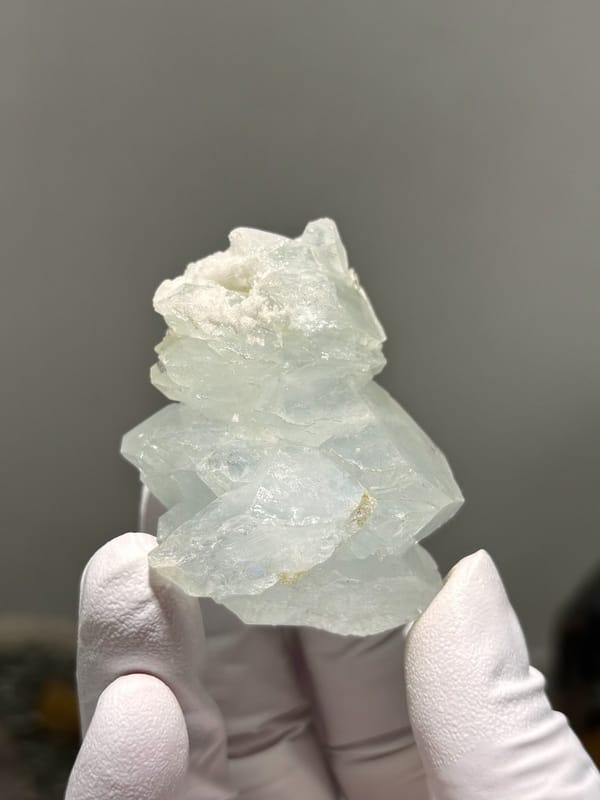 Pale blue aquamarine with stepped faces from Xuebaoding, Sichuan, China, view 2 of 5