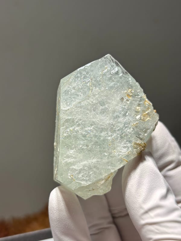 Pale green aquamarine block from Xuebaoding, Sichuan, China, second angle