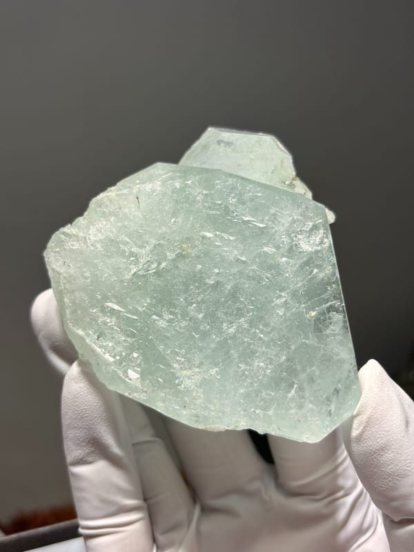 Pale green aquamarine plate from Xuebaoding, Sichuan, China, second angle