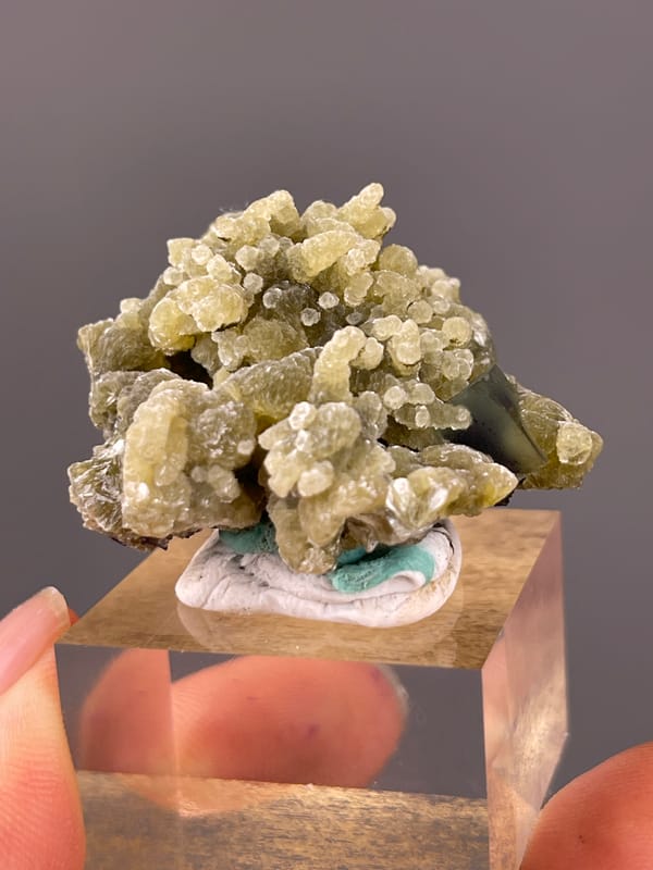 Phantom Fluorite specimen from Chifeng, Inner Mongolia, China featuring tan botryoidal aggregates with druse