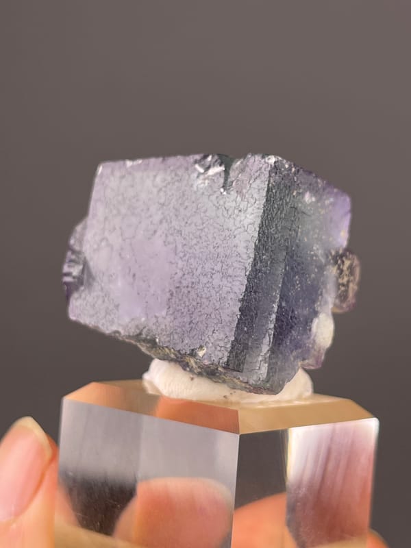 Phantom Fluorite specimen from Yaogangxian Mine, Hunan, China presenting green-purple zoned cubic crystal