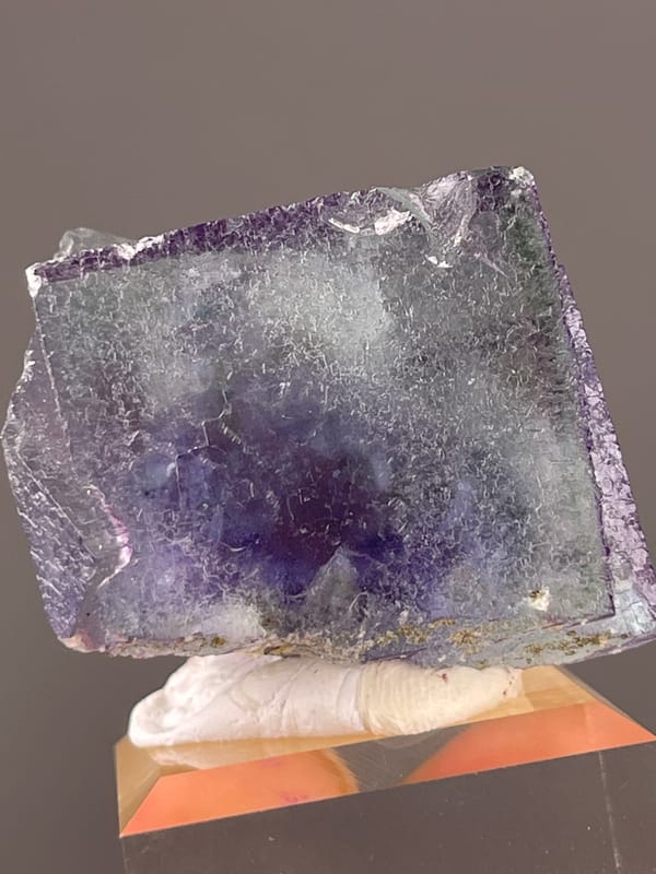 Phantom Fluorite specimen from Yaogangxian Mine, Hunan, China bearing green-purple zoned cubic crystal