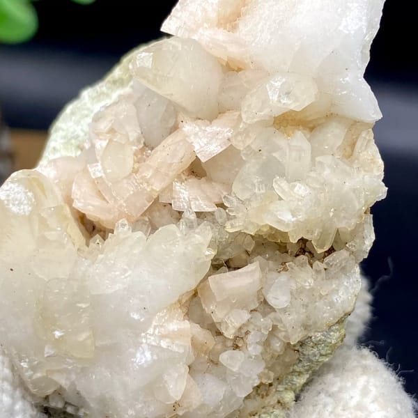 Pale pink dolomite with calcite and quartz from Shangbao, Hunan, China, view 6 of 8