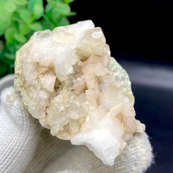 Pale pink dolomite with calcite and quartz from Shangbao, Hunan, China, view 7 of 8