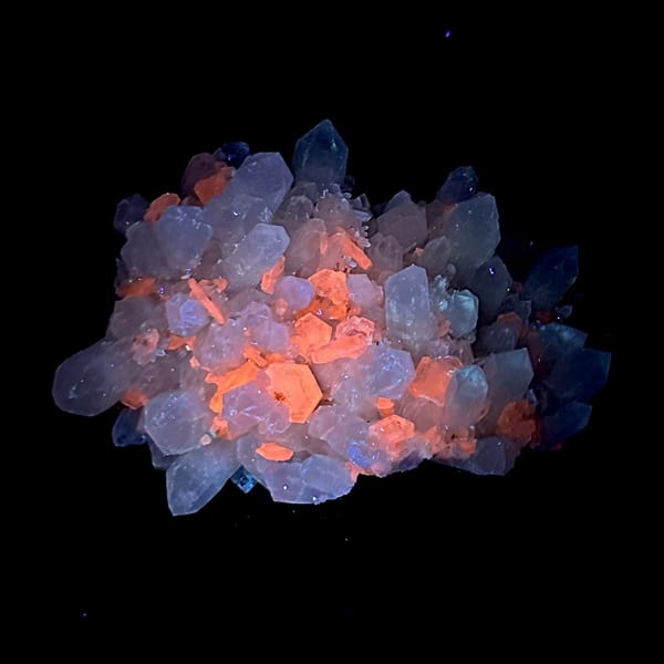 White quartz cluster with platy hexagonal calcite from Fujian, China, view 5 of 11