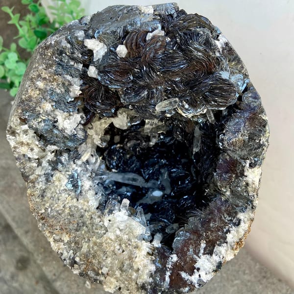 Pyrite and quartz geode bowl from Guangdong, China, second angle