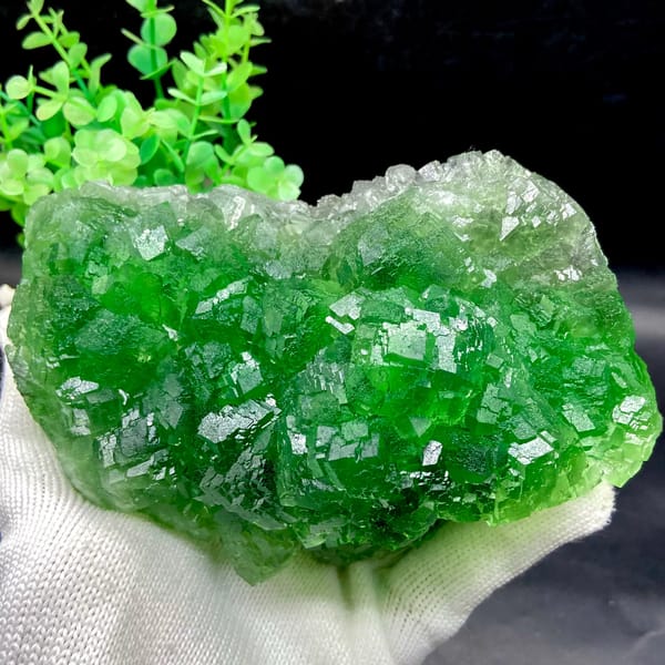 Dome of transparent emperor-green fluorite cubes from Zhejiang, China, second angle