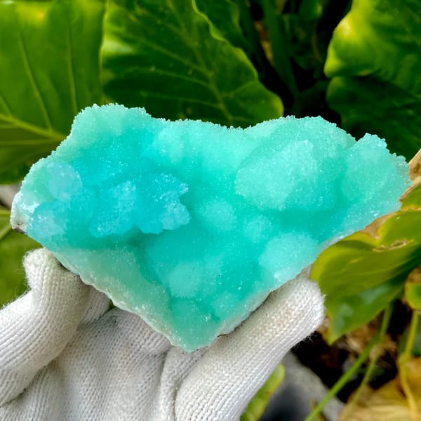 Mound of mint-green acicular aragonite from Sichuan, China, second angle