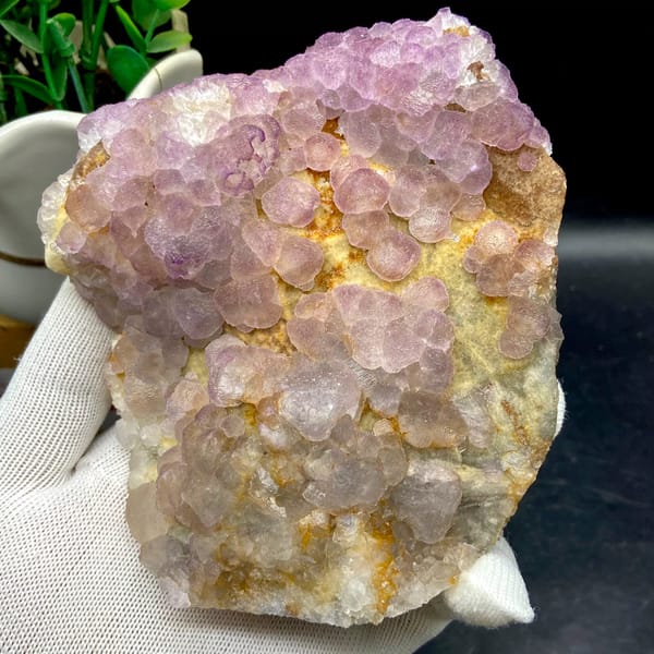 Plate of lavender botryoidal fluorite from Guizhou, China, second angle