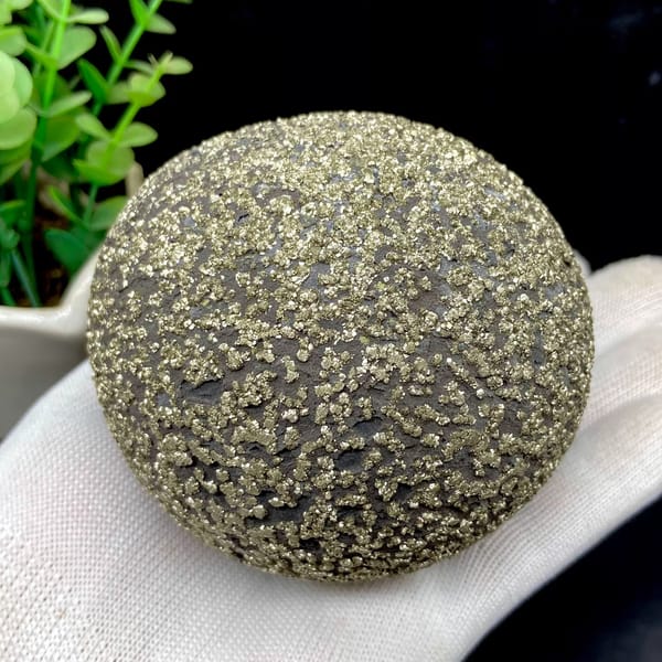 Iron concretion sphere with dense pyrite crust from Yunnan, China, second angle