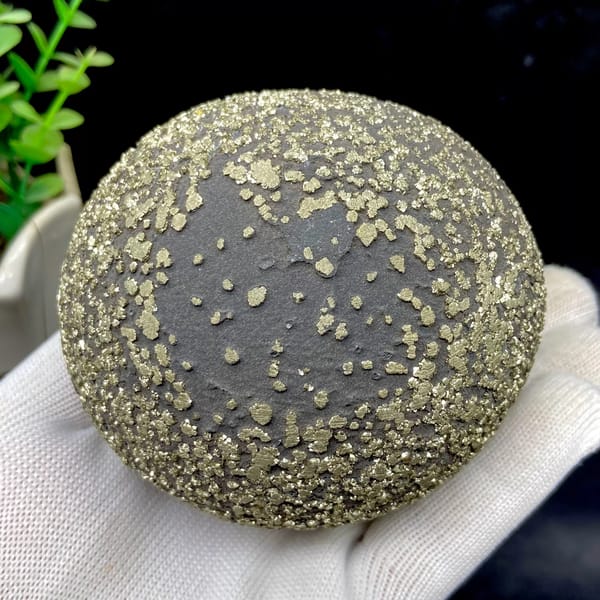 Iron concretion sphere with dense pyrite crust from Yunnan, China, overall view