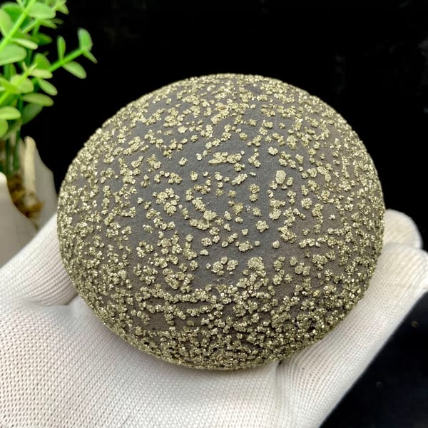 Iron concretion sphere dusted with pyrite from Yunnan, China, second angle