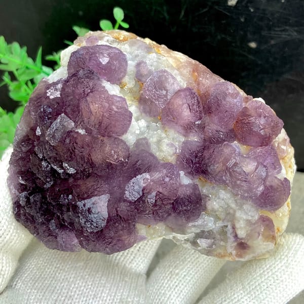 Dome of lavender botryoidal fluorite over quartz from Zhejiang, China, second angle