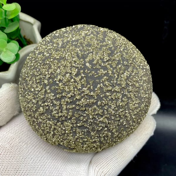Iron concretion sphere speckled with pyrite from Yunnan, China, second angle