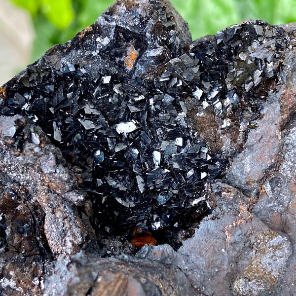 Mass of platy black hematite from Yunnan, China, second angle