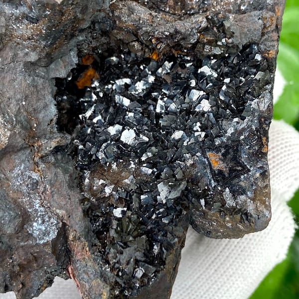 Mass of platy black hematite from Yunnan, China, reverse side