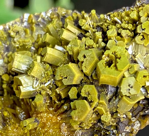 Matcha-green pyromorphite prisms covering tall wedge from Guangxi, China, second angle