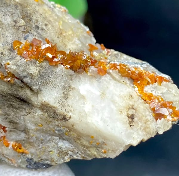 Tall white matrix wedge with orange-red wulfenite from Sichuan, China, second angle